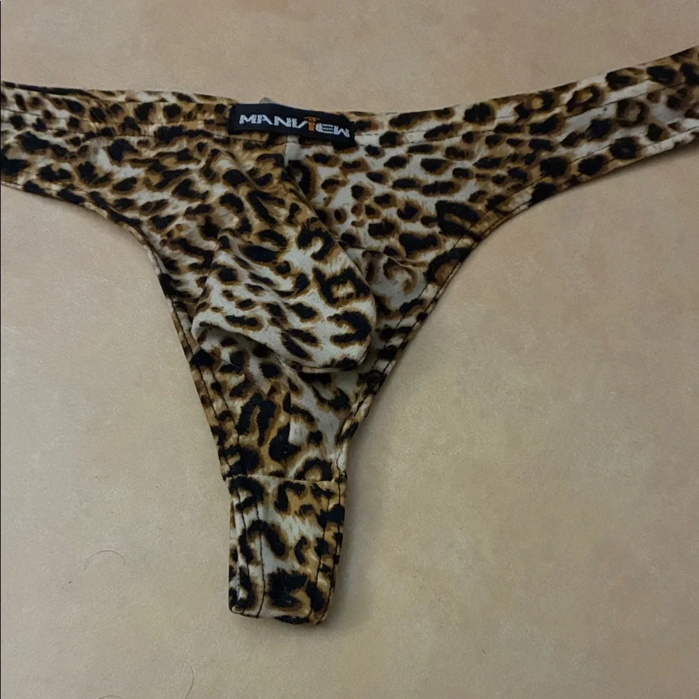 Manview mens Leopard Print Thong M - Picture 1 of 6